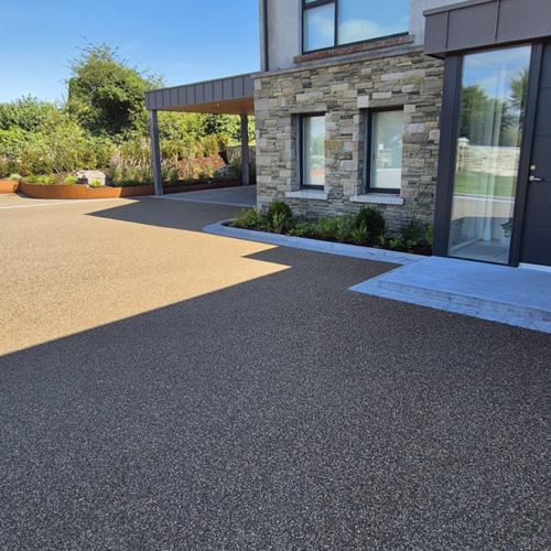Completed resin bound driveway in Co. Galway by McKeogh Landscapes